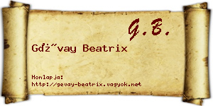 Gévay Beatrix névjegykártya