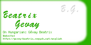 beatrix gevay business card